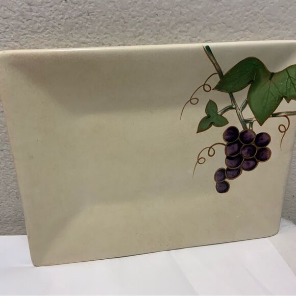 Mikasa Stoneware CHABLIS CW409 Grapes Vines Rectangular Serving Platter - Picture 7 of 7